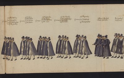 Begräbnisprozession von Königin Elisabeth I. (kolorierte Gravur) von English School