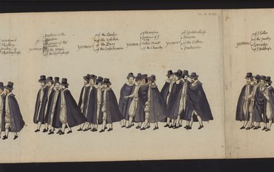 Begräbnisprozession von Königin Elisabeth I. (kolorierte Gravur) von English School