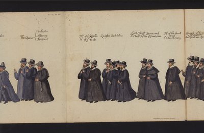 Begräbnisprozession von Königin Elisabeth I. (kolorierte Gravur) von English School