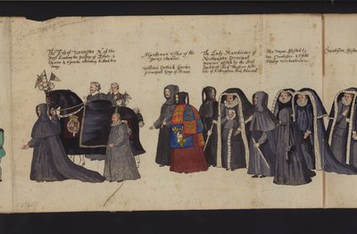 Begräbnisprozession von Königin Elisabeth I. (kolorierte Gravur) von English School