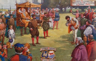 Königin Elisabeth wird vom Earl of Leicester in Oxford empfangen, 1566 von English School