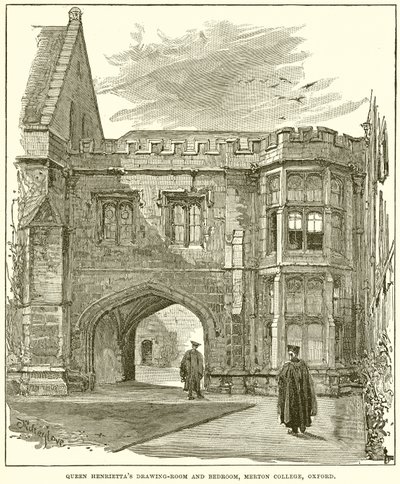Königin Henriettas Salon und Schlafzimmer, Merton College, Oxford von English School