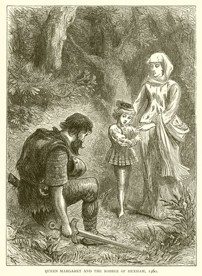 Königin Margarete und der Räuber von Hexham, 1460 von English School