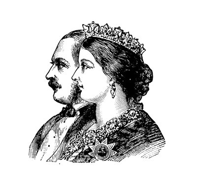 Königin Victoria und der Prinzgemahl (Gravur) von English School