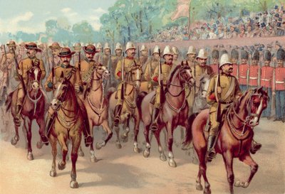 Diamantenes Jubiläum von Königin Victoria 1897, Kap- und Kanadische Gewehre passieren Constitution Hill von English School