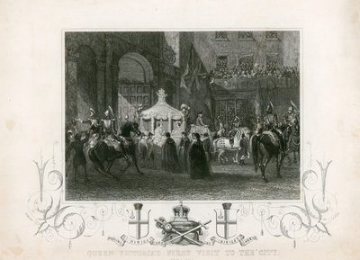 Königin Victorias erster Besuch in der City of London, 9. November 1837 von English School