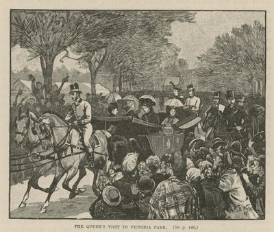 Königin Victorias Besuch im Victoria Park, London von English School