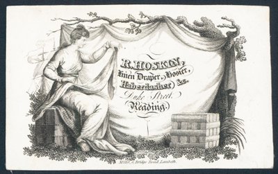 R Hoskin, Leinenhändler, Strumpfhändler, Kurzwarenhändler, Visitenkarte von English School