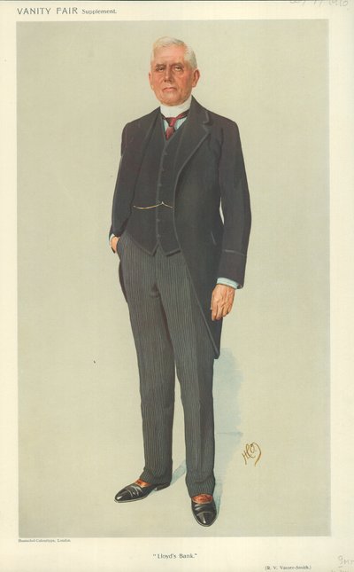 R V Vassar-Smith, Lloyds Bank, 20. Juli 1910, Vanity Fair Karikatur von English School