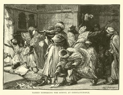 Rabbiner zerstreuen die Schule in Konstantinopel von English School