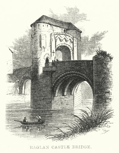 Raglan Castle Bridge (Stich) von English School