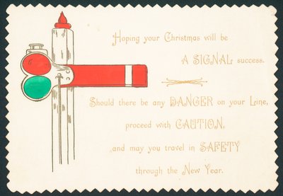 Eisenbahn-Semaphor, Weihnachtskarte von English School