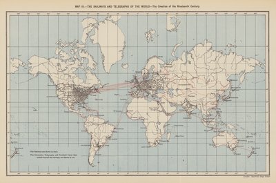 Eisenbahnen und Telegrafen der Welt, die Schöpfung des neunzehnten Jahrhunderts von English School