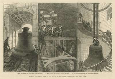 Heben der großen Glocke im Turm der St. Pauls Kathedrale von English School