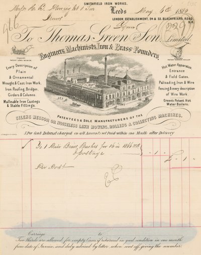 Quittung für Thomas Green & Son Limited von English School