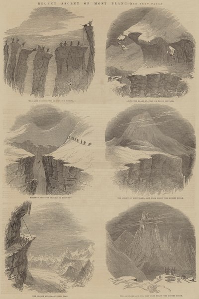 Jüngster Aufstieg des Mont Blanc (Stich) von English School