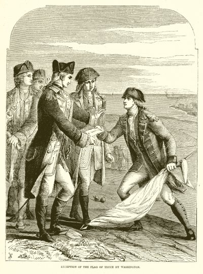 Empfang der Waffenstillstandsflagge durch Washington von English School
