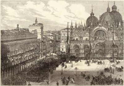 Empfang der italienischen Truppen vor dem Markusdom von English School