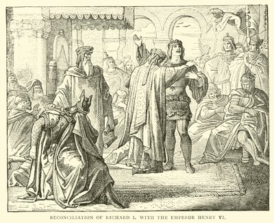 Versöhnung von Richard I. mit Kaiser Heinrich VI. von English School