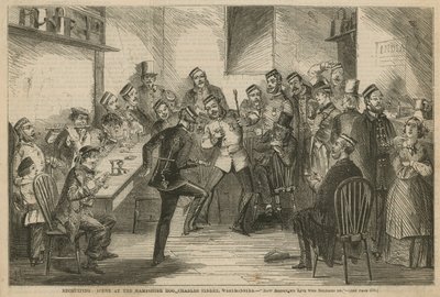 Rekrutierung: Szene im Hampshire Hog, Charles Street, Westminster von English School