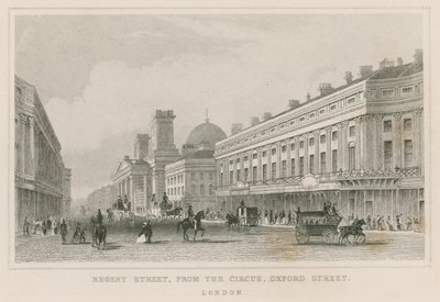 Regent Street, vom Zirkus, Oxford Street, London von English School