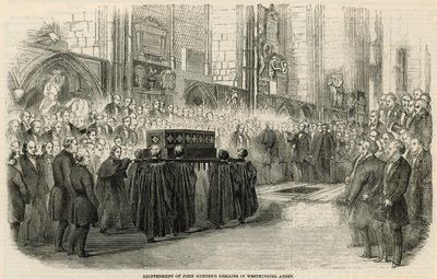 Wiederbestattung der Überreste von John Hunter in der Westminster Abbey von English School