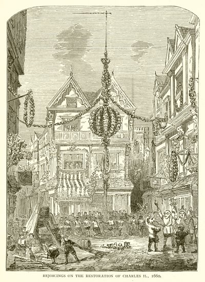 Freudenfeiern zur Wiederherstellung von Karl II., 1660 von English School