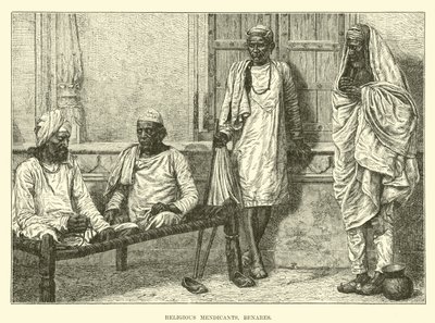 Religiöse Bettler, Benares von English School