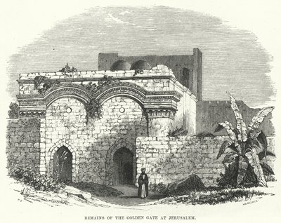 Überreste des Goldenen Tores in Jerusalem (Stich) von English School