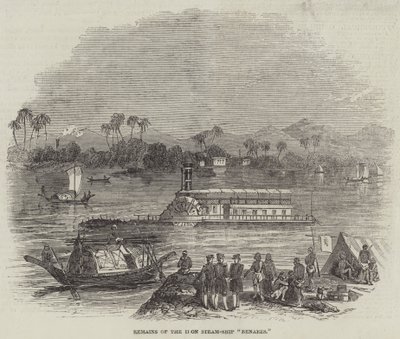 Überreste des Eisendampfschiffs "Benares" von English School