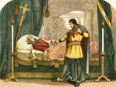 Reue von Richard I. beim Anblick der Leiche seines Vaters von English School