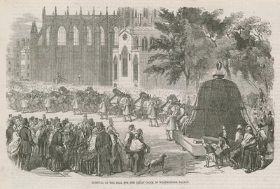 Entfernung der Glocke für die Große Uhr des Westminster Palace von English School