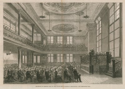 Wiedereröffnung der Exeter Hall, London, durch die Young Men