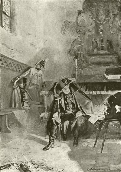 Zurückgewiesen bei Torgau - Friedrich wartet auf den Morgen (Gravur) von English School