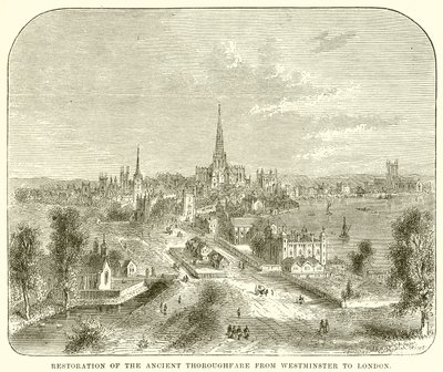 Wiederherstellung der alten Durchgangsstraße von Westminster nach London von English School