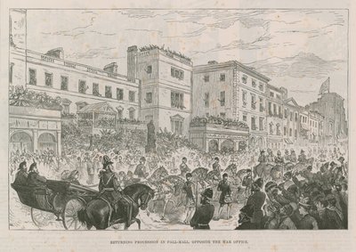 Rückkehrende Prozession in der Pall Mall von English School