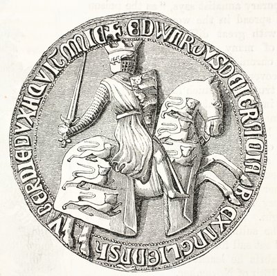 Rückseite des großen Siegels von Edward I von English School