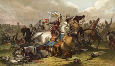Richard III. und der Earl of Richmond in der Schlacht von Bosworth von English School