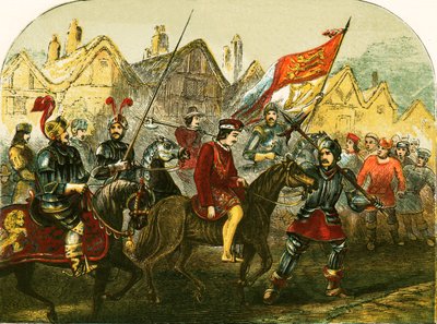Richard II durch die Straßen von London geführt von English School