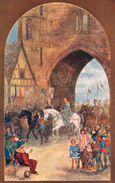 Richard II. von Henry Bolingbroke gefangen genommen und nach Chester gebracht von English School