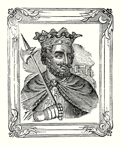 Richard I wurde 1157 geboren, 1189 gekrönt und starb 1199 (Gravur) von English School