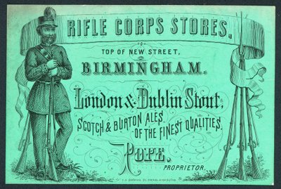 Rifle Corps Stores, Visitenkarte des Inhabers, Pope von English School