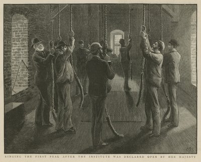 Das erste Glockengeläut nach der Eröffnung des Imperial Institute durch Ihre Majestät von English School