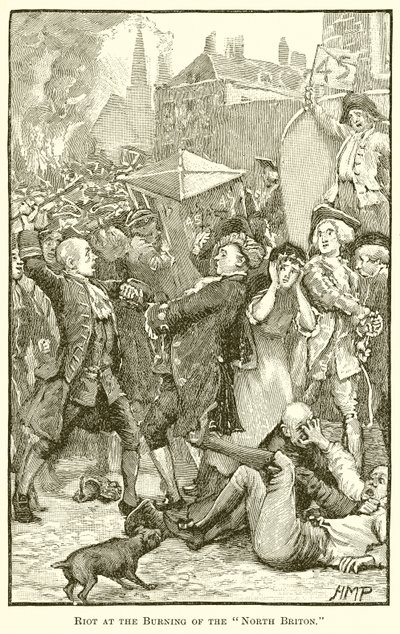 Aufruhr bei der Verbrennung des North Briton von English School