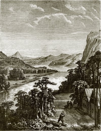 Fluss Amur und King-Gan-Berge von English School