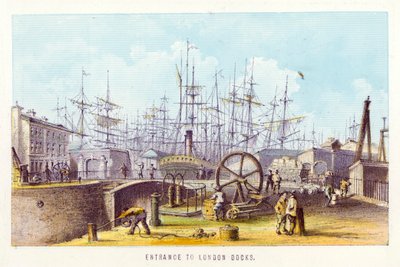 Themse: Eingang zu den Londoner Docks von English School