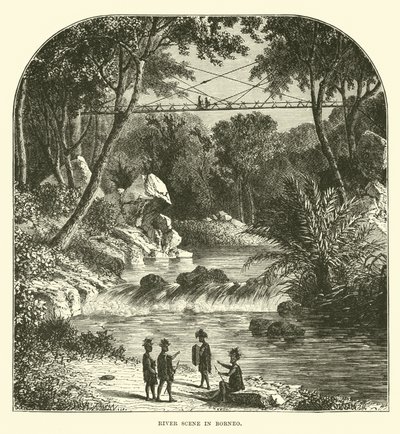 Flusslandschaft in Borneo von English School