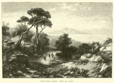 Straße bei Massa, Blick auf Capri von English School