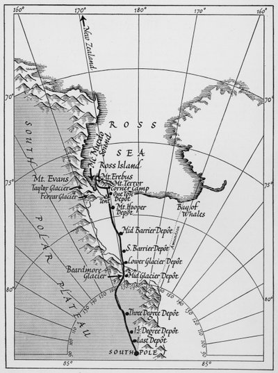 Robert Falcon Scotts Terra Nova Expedition (Schwarz-Weiß-Foto) von English School