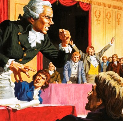 Robespierre spricht im Namen der hungernden Menschen von Paris von English School